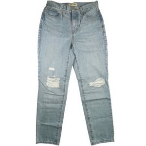 Madewell Perfect Vintage Jean Women SZ 26 Distressed Meas 28x27 Light Blue Mom